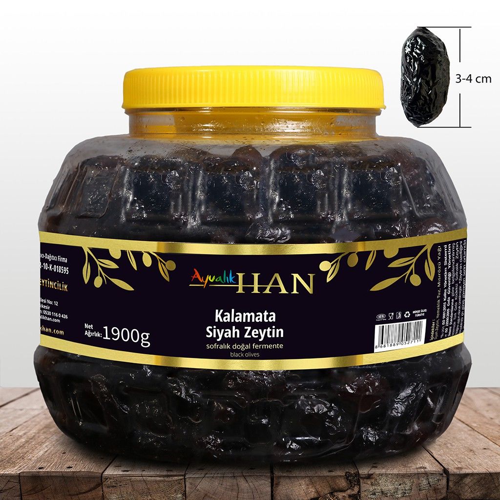 Kalamata Yuvarlama Siyah Zeytin 1900 g