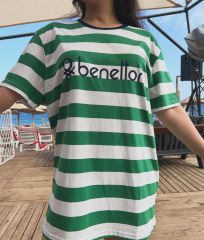 Benetton Yeşil Çizgili T-shirt