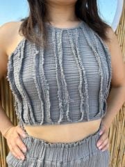 Boyundan Bağlamalı Muslin Crop