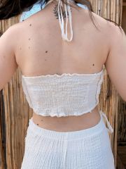 Boyundan Bağlamalı Muslin Crop