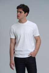 Mens Basic T - Shirt Whıte