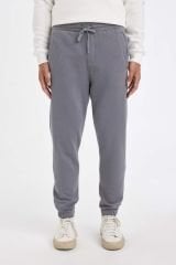 Standart Fit Beli Bağcıklı Lastikli Paça Cepli Basic Düz Jogger Eşofman Altı